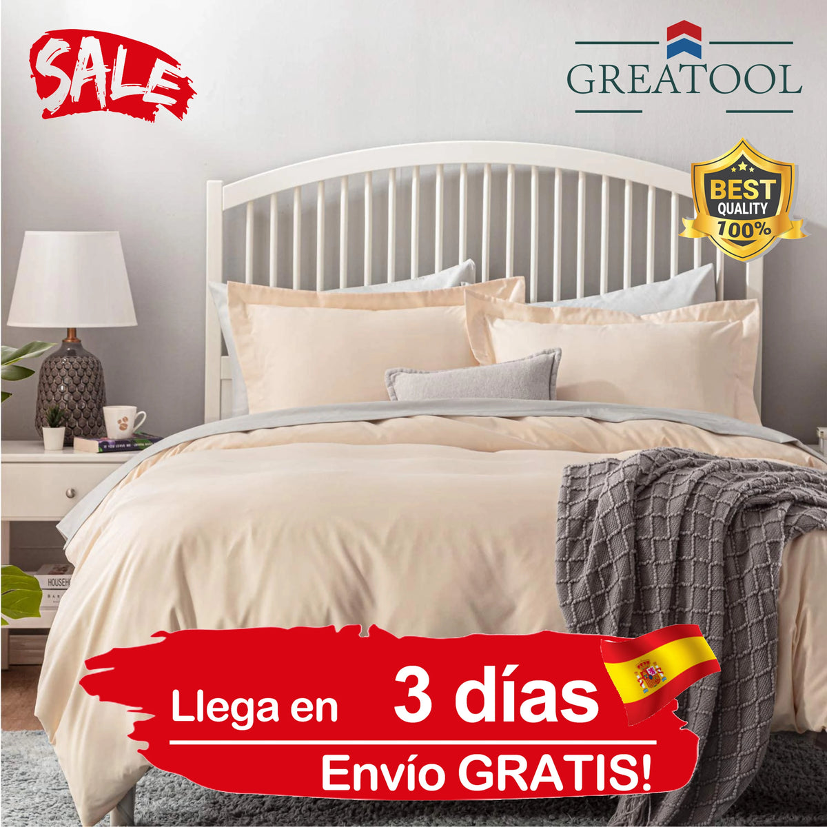 Taie d'oreiller assortie au lot de housses de couette unis