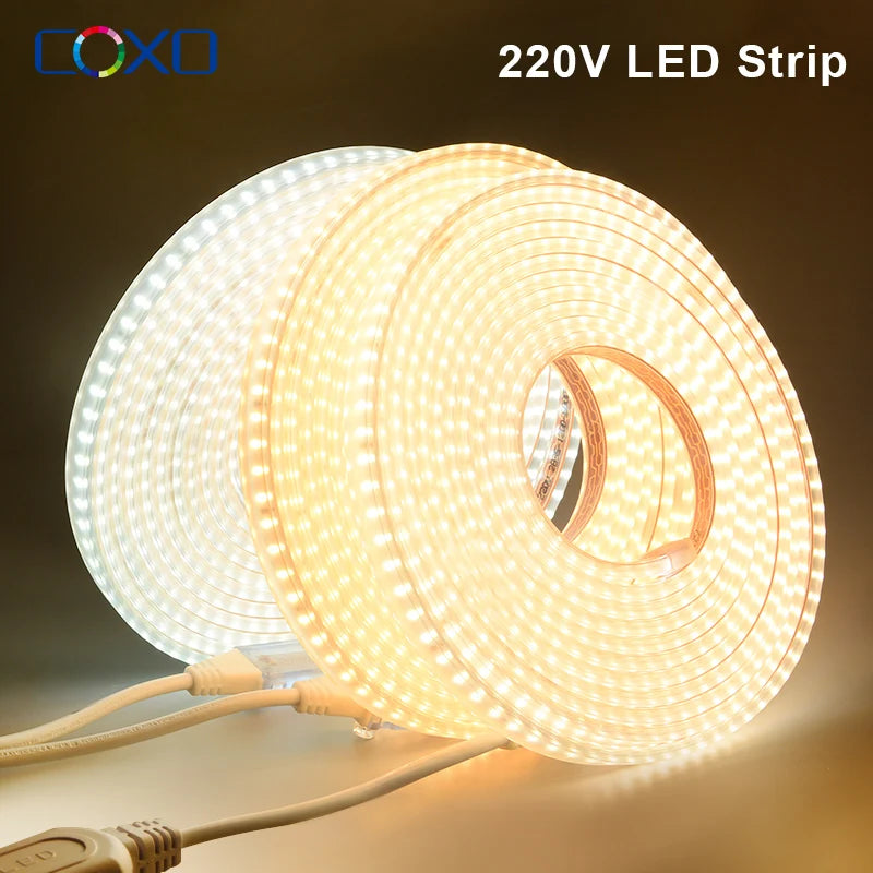 Bande LED flexible éclairant un escalier intérieur