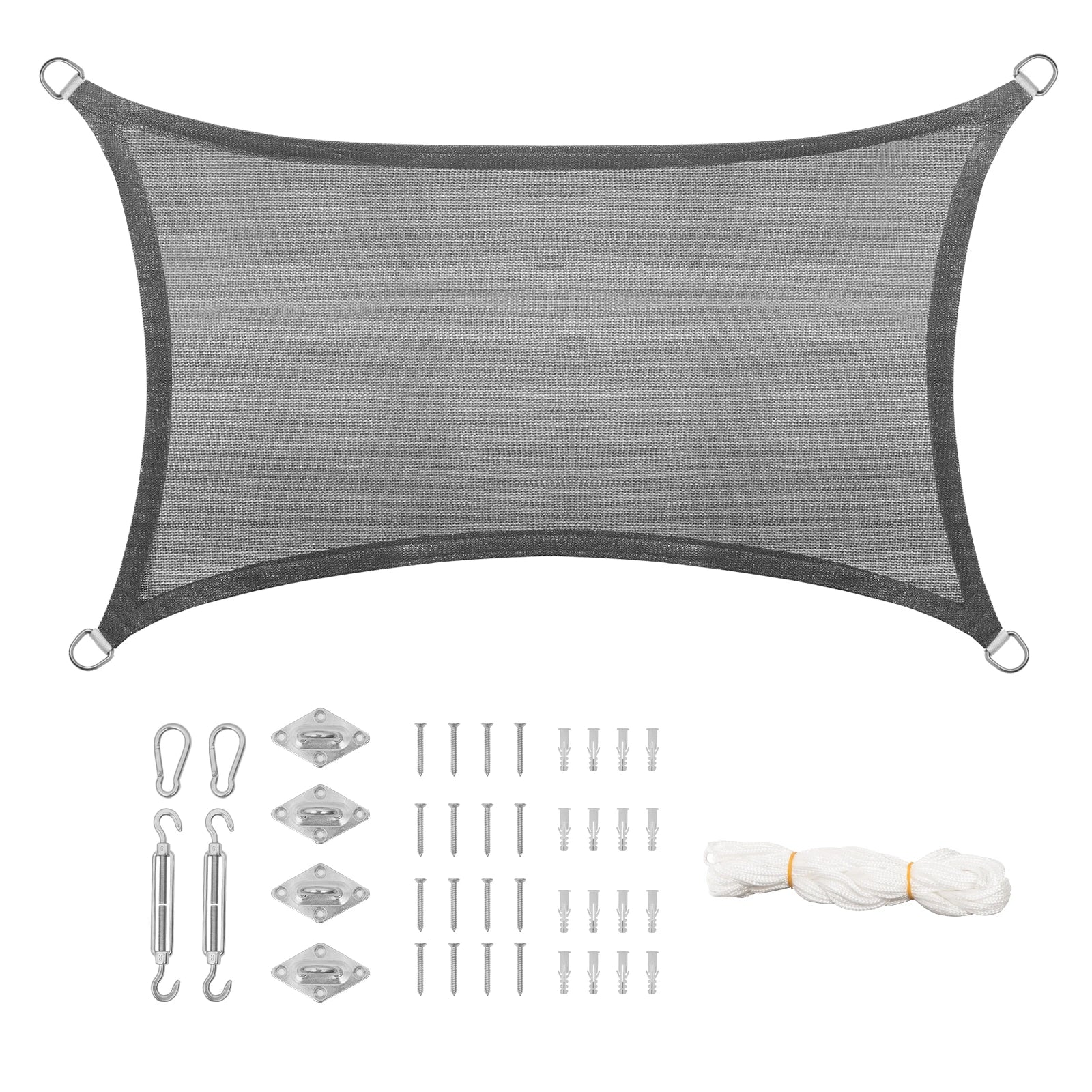 Détail des œillets et cordons de la voile d'ombrage HDPE