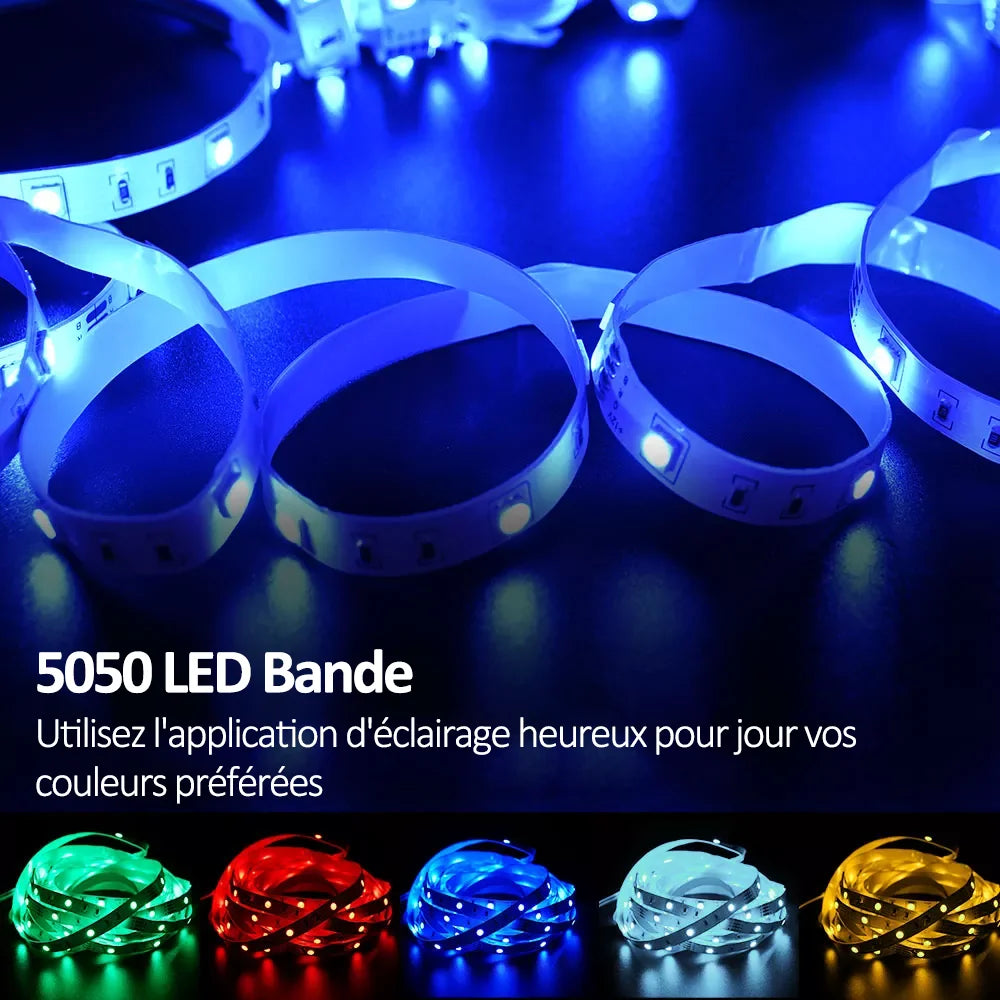 Contrôle du ruban LED via application smartphone sur écran mobile