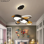 Luminaire avion LED suspendu noir pour chambre d'enfant