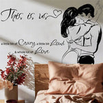 Autocollant mural vinyle noir couple enlacé
