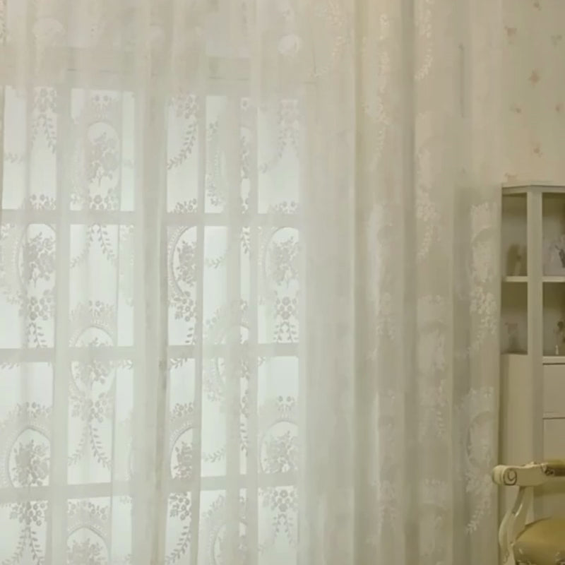Sheer white curtain