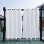 Rideau extérieur blanc pour terrasse moderne - Décoration élégante et fonctionnelle, idéal pour créer de l'intimité sur une pergola ou un espace de vie en plein air. Pratique avec ses œillets pour une installation facile. Parfait pour apporter une touche de sophistication à votre jardin ou balcon.