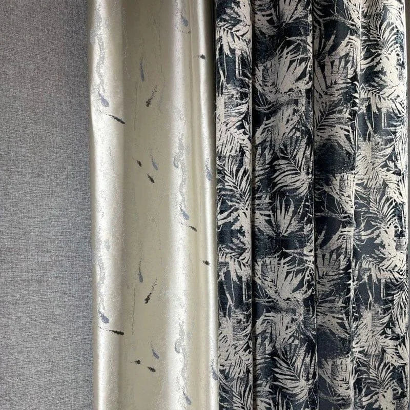 Voici un texte alternatif SEO pertinent pour l'image:

"Rideaux élégants avec motifs végétaux et design moderne. Parfaits pour ajouter une touche de sophistication à tout intérieur. Disponibles dans une variété de styles pour s'adapter à votre décoration."

Ce texte met en avant les caractéristiques visuelles et l'usage prévu des rideaux, sans mentionner la matière.