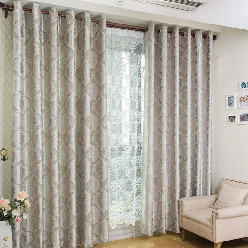 Rideaux élégants et modernes pour salon, design avec cercles, ajoutent une touche chic et sophistiquée à votre décoration intérieure ; parfaits pour filtrer la lumière tout en conservant l'intimité.