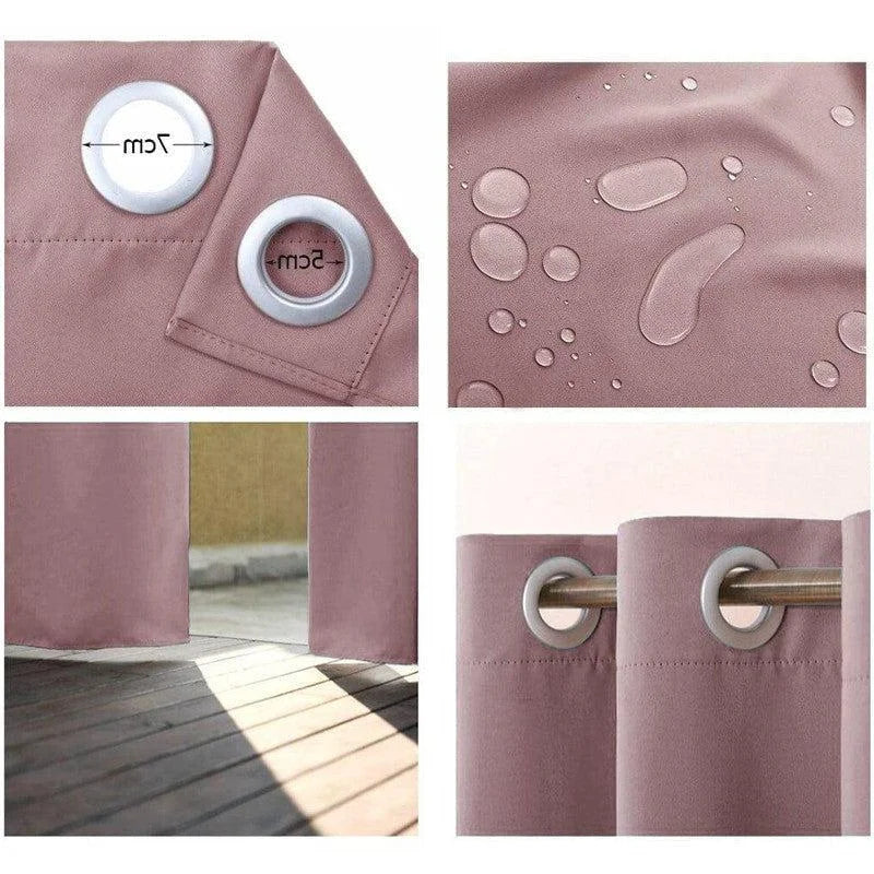 Rideaux rose pastel avec œillets intégrés, idéal pour chambre ou salon. Résistant aux éclaboussures, installation facile sur tringle à rideau standard. Solution parfaite pour préserver l'intimité tout en ajoutant une touche d'élégance à votre espace intérieur.
