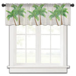 Cache-rideau décoratif avec motif de palmiers, idéal pour une ambiance tropicale et rafraîchissante dans la maison, adapté aux fenêtres de cuisine ou de salon, ajoutant une touche exotique et moderne à votre décoration intérieure.