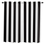 Rideaux à rayures verticales noires et blanches pour décoration intérieure, ajoutant une touche moderne et élégante à vos fenêtres. Idéal pour salon, chambre ou bureau, ces rideaux offrent un style contemporain et intemporel, facile à harmoniser avec divers décors. Parfait pour créer une ambiance sophistiquée et épurée.
