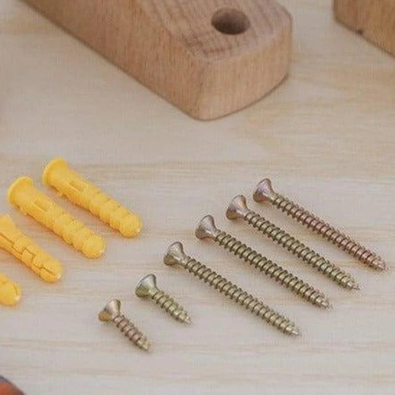 Vis et chevilles pour bricolage, fixations robustes pour travaux de menuiserie. Optimisé pour une installation sécurisée et durable, idéal pour constructions et réparations. Kit essentiel pour artisans et amateurs de bricolage.