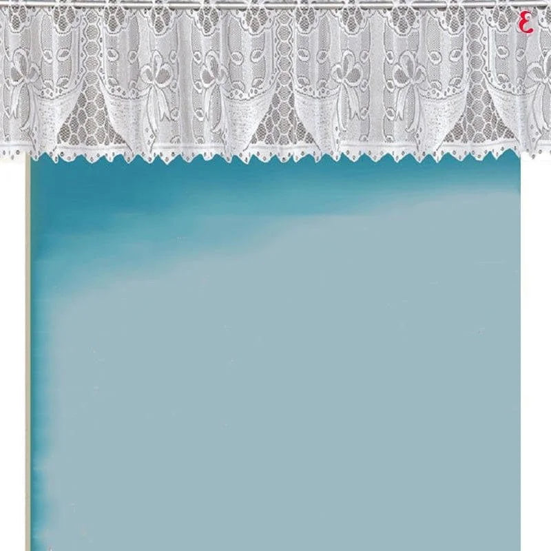 Élégant brise-bise blanc pour fenêtre, style dentelle, idéal pour ajouter une touche décorative raffinée à la pièce tout en préservant la luminosité. Design délicat et motif floral qui s'intègre parfaitement dans une décoration intérieure classique ou moderne. Accessoire d'habillage de fenêtre qui combine esthétisme et fonctionnalité.