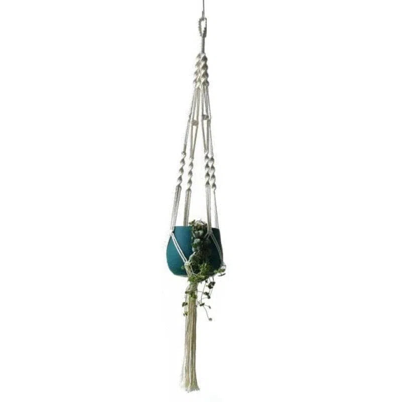 Suspension florale bohème élégante avec corde, parfait pour sublimer votre décoration intérieure avec une touche naturelle. Idéal pour accrocher vos plantes en hauteur et ajouter du charme à votre espace de vie. Style épuré et tendance pour apporter une ambiance chaleureuse et accueillante dans votre maison.