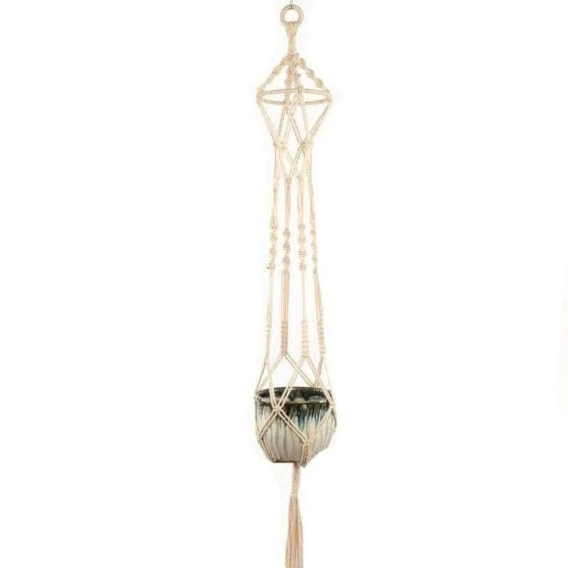 Suspension décorative pour plantes, support de pot de fleurs élégant, idéal pour un intérieur moderne ou boho. Accessoire de décoration intérieure, parfait pour mettre en valeur vos plantes suspendues avec style. Convient pour salon, balcon ou jardin intérieur.