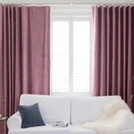 Rideau rose élégant pour salon, décor moderne avec rideaux opaques, style contemporain, idéal pour la décoration intérieure, ambiance chaleureuse et apaisante.