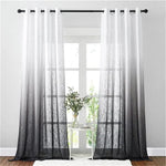 Rideaux élégants à dégradé noir et blanc, parfaits pour habiller les fenêtres de votre salon moderne. Design contemporain pour personnaliser votre intérieur avec style et laisser passer la lumière tout en préservant l'intimité. Idéal pour un aménagement minimaliste et tendance.