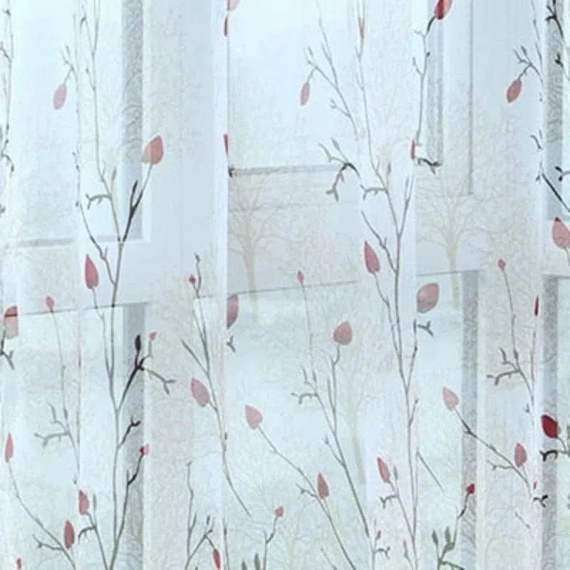Voilage décoratif avec motifs végétaux fins, idéal pour ajouter une touche de nature élégante à votre intérieur. Ce rideau au style épuré et moderne s'adapte facilement à tout type de fenêtre, tout en laissant passer la lumière. Parfait pour créer une ambiance douce et chaleureuse dans le salon ou la chambre. Embellissez votre espace avec ce voilage à motifs floraux délicats et raffinés.